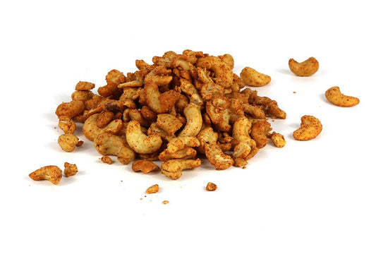 Chilli Cashew Nuts On White Background