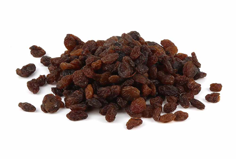 A Pile Of Sultanas On A White Background