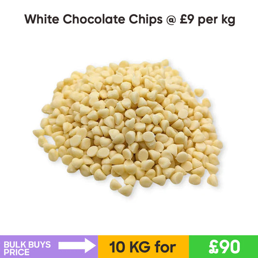 White Chocolate Chips (10KG)- Bulk Buys