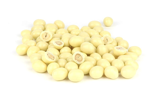 A Pile Of Yogurt Peanuts On A White Background